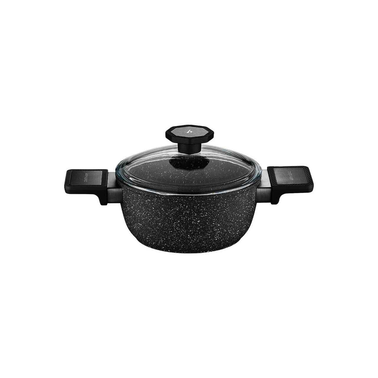 Set vase pentru gatit, Hermia, 868ARY1316, ALUMINIU ACOPERIT CU GRANIT, Capac 1: 20 cm (1 bucată), Negru — imaginea 4