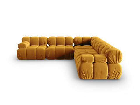Coltar simetric 5 locuri, Bellis-51, Micadoni Home, 282x282x70 cm, catifea, galben