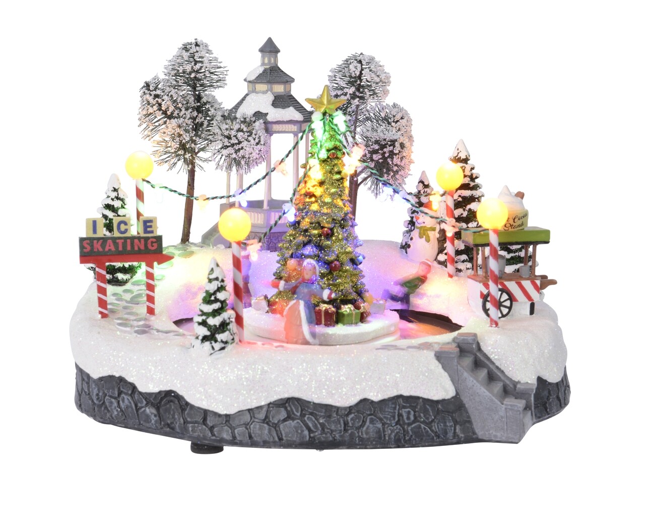 Decoratiune Luminoasa Winter Scenery W Ice Skating, Lumineo, 23.5x26x19 Cm, Multicolor