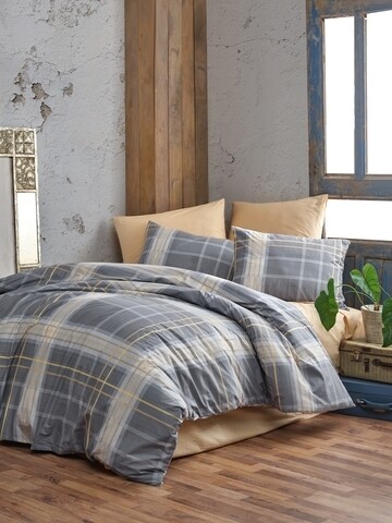 Lenjerie de pat dubla Cross, Majoli Home Collection, 4 piese, 200x220 cm, 100% bumbac ranforce, multicolo