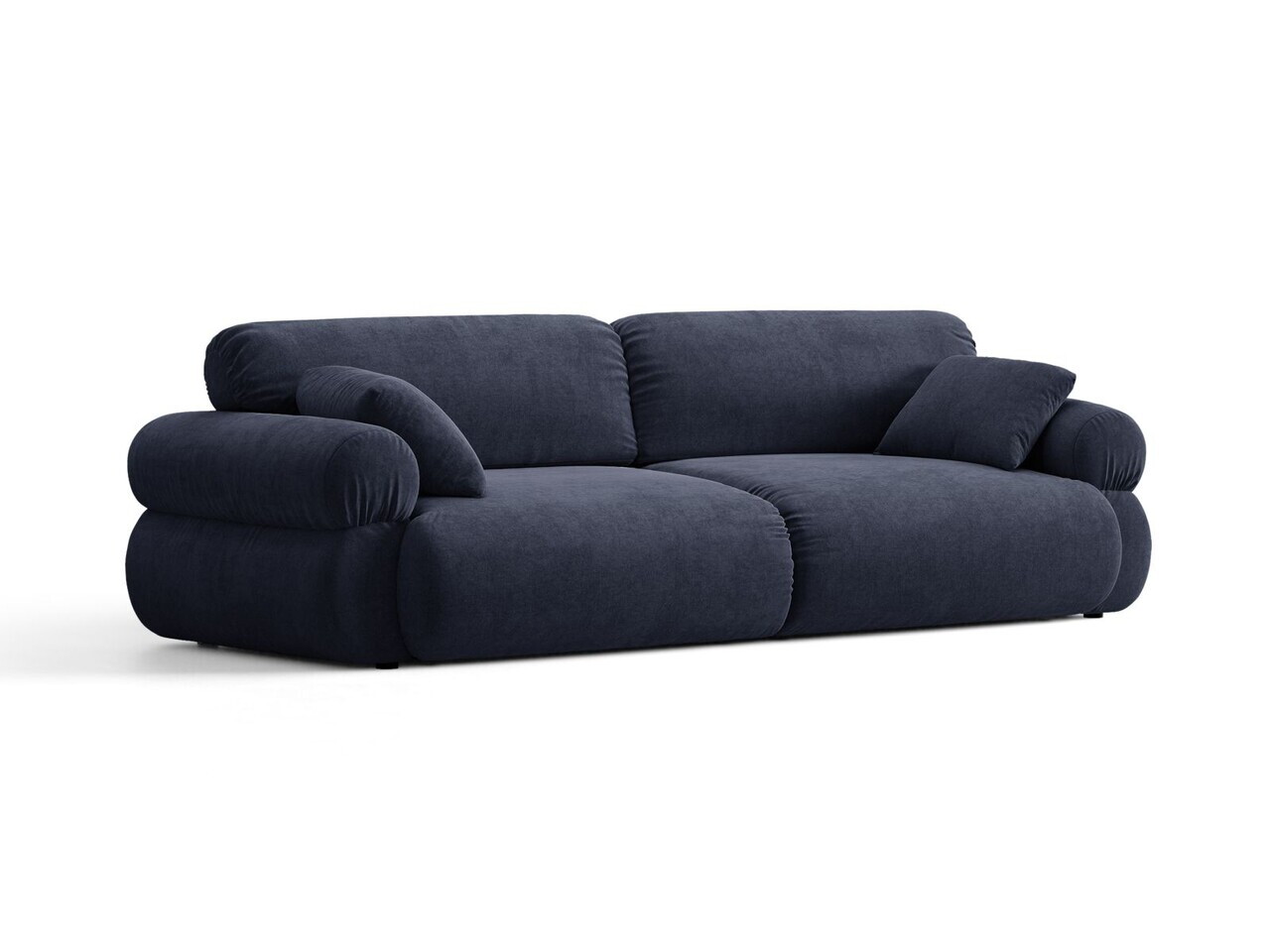 Canapea 4 locuri, Ophelia, Micadoni Home, 257x100x84 cm, tesatura structurata, albastru navy — imaginea 2
