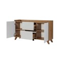 Consola, Tuvalle, Tuval 079, 139.8x78.1x40 cm, Stejar / Alb