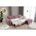 Coltar extensibil dreapta 4 locuri ELTAP, Foble, 267x196x100 cm, lemn/poliester, roz inchis