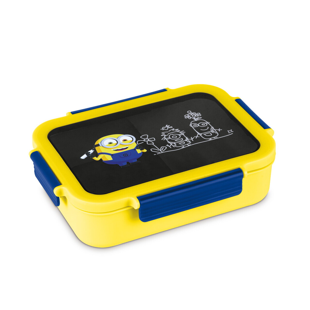 Cutie pranz pentru copii Berlinger, Minions Collection, 24x18 cm, 1.32L, plastic/silicon, galben/albastru - view 3