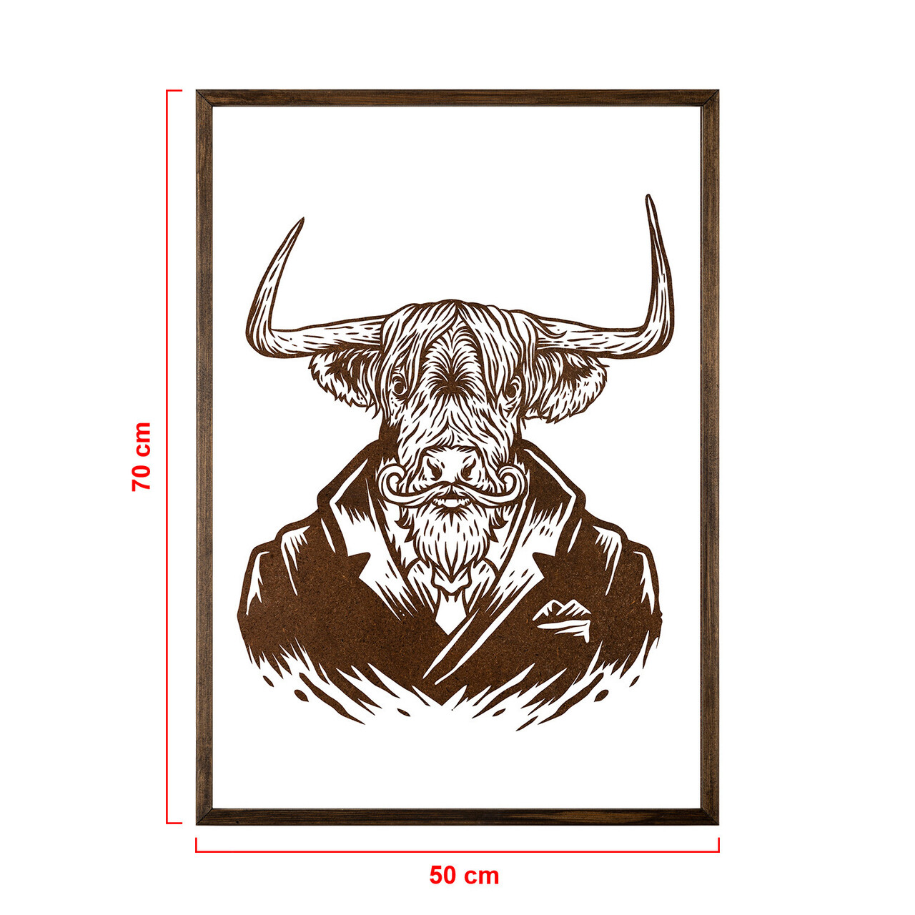 Tablou decorativ, TD101, Lemn, Desenat manual, Natural