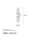 Aplica de perete, Mahoni - 13208, Fulgor, 12 x 20 x 51 cm, 2 x E27, 40W, auriu