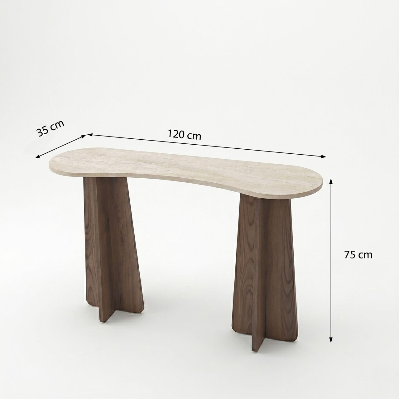 Consola, Hanah Home, Zen, 120x75x35 cm, PAL, Travertin / Nuc - view 10