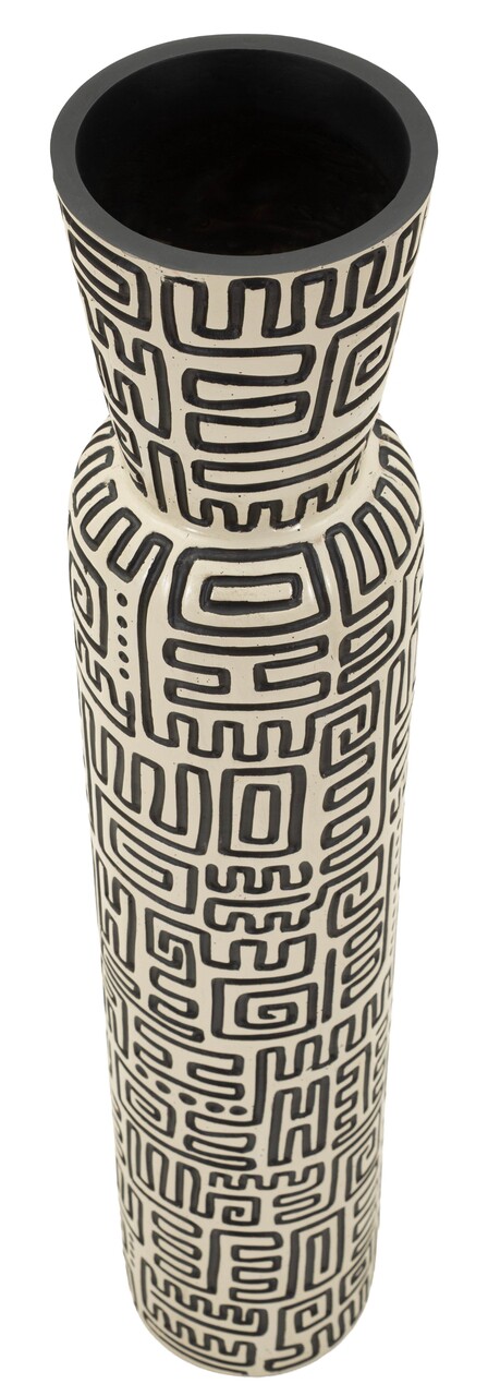 Vaza decorativa, Mauro Ferretti, Nairobi, 16x86 cm, polirasina, alb/negru - imagine 4