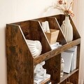 Corp biblioteca Cubby, Vasagle, 90 x 28 x 100 cm, placaj/otel, maro rustic