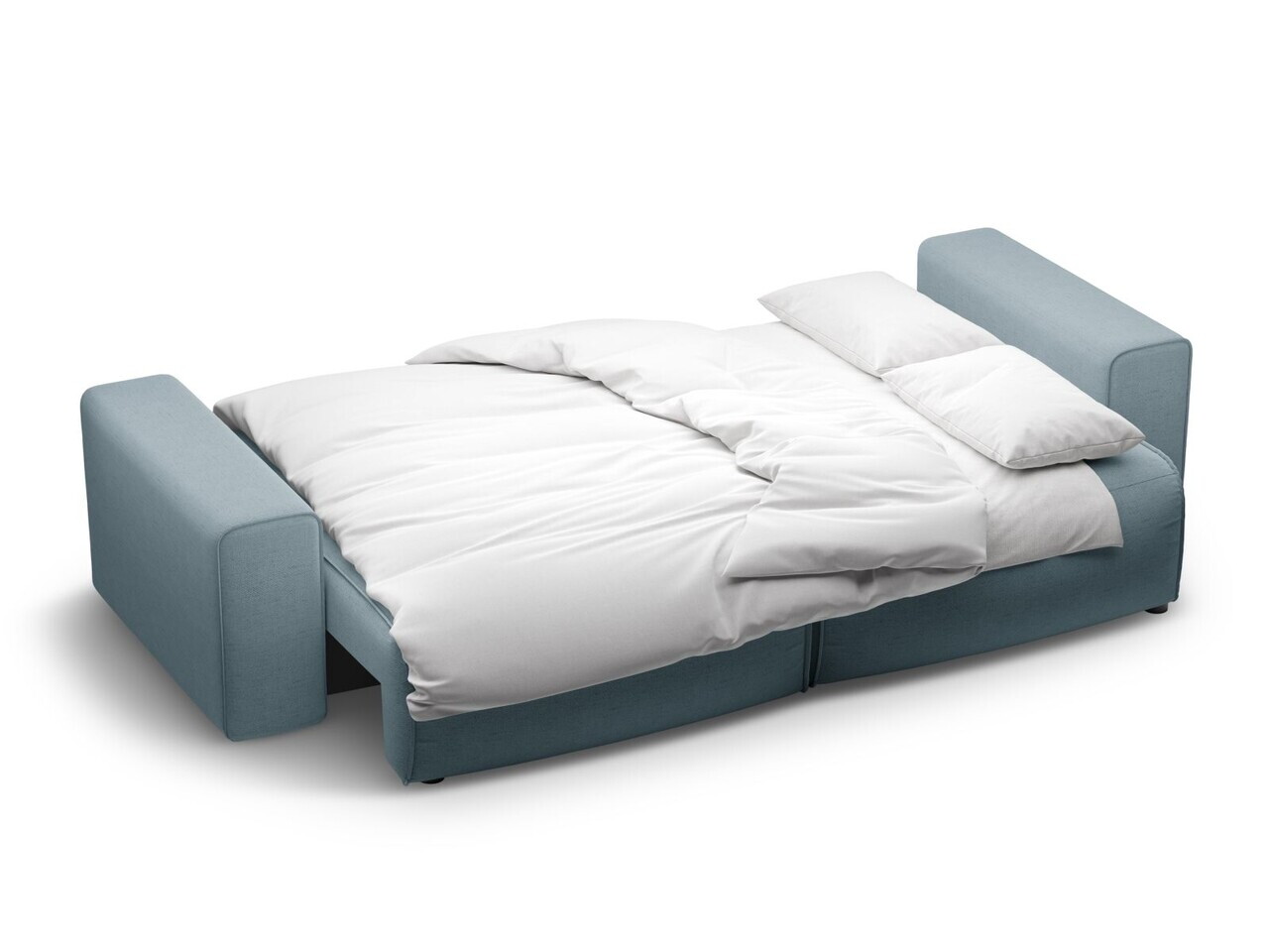 Canapea extensibila 3 locuri, Victor, Micadoni Home, 246x100x83 cm, tesatura structurata, albastru deschis — imaginea 6