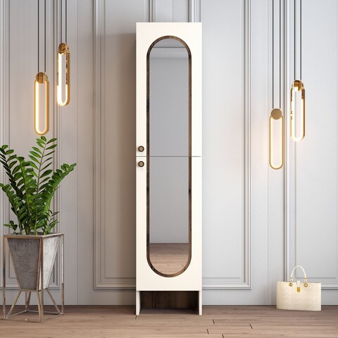 Cuier de perete, Hanah Home, Palermo M, 45x200.6x37 cm, PAL, Crema/Nuca