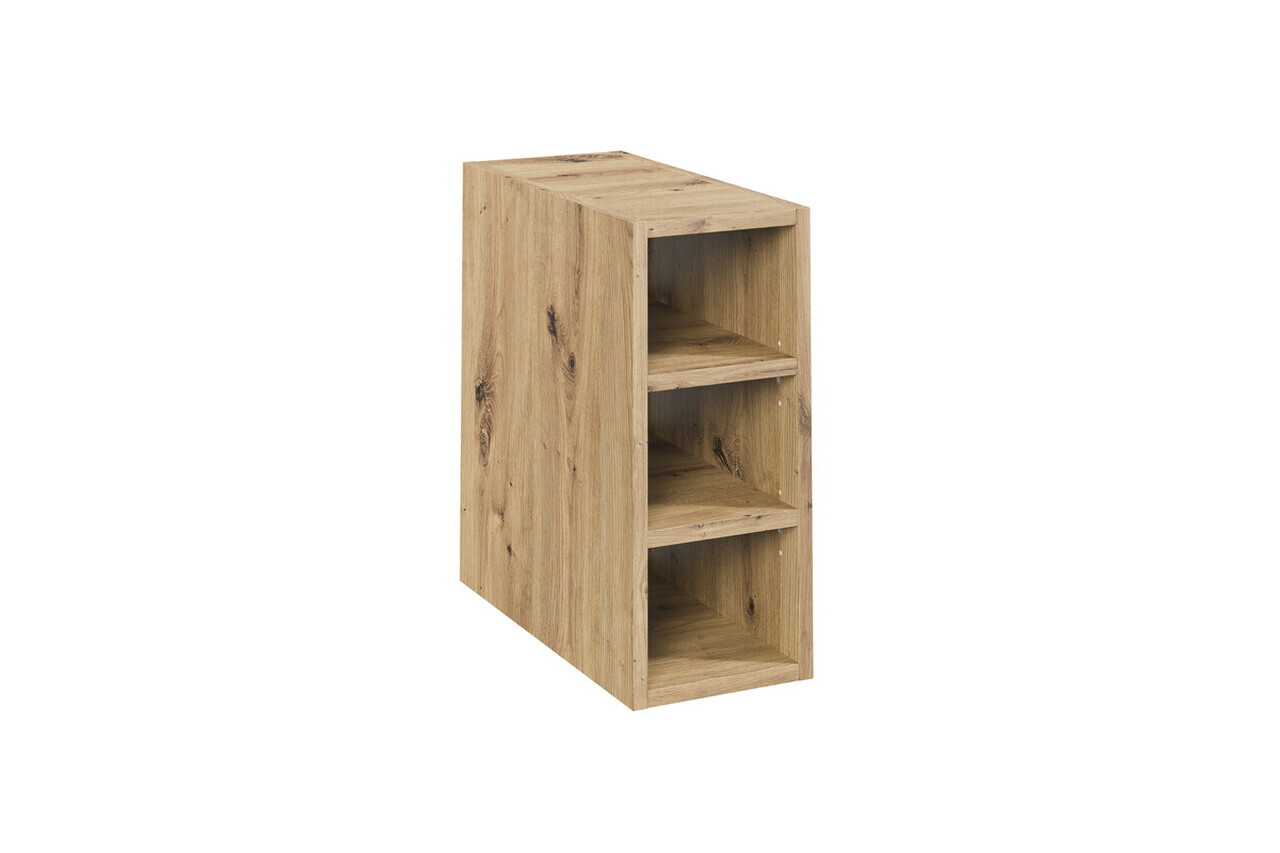 Set mobilier baie Adel White Artisan 140 cm HC, dulap inalt si masca dubla lavoar, Comad, MDF/PAL, alb mat/stejar — imaginea 3