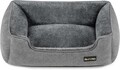 Pat pentru caini M, Feandrea, husa detasabila, max 13 kg, 70x55x21 cm, metal/tesatura Oxford, gri