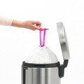 Cos de gunoi cu pedala, Brabantia, NewIcon Fingerprint Proof, 12 L, 33.8x25.1x41.1 cm, otel, argintiu