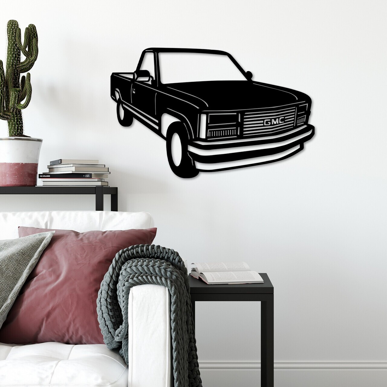 Decoratiune de perete, GMC Sierra 1990, Dimensiune: 60 x 39 cm , Negru — imaginea 2