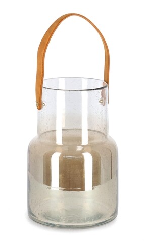 Vaza Saturn, Bizzotto, Ø 17.5 x 27.5 cm, sticla, handmade, bej
