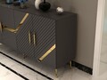 Consola, Olivia, Fuga KB150, 150x75x35 cm, PAL, Antracit / Aur