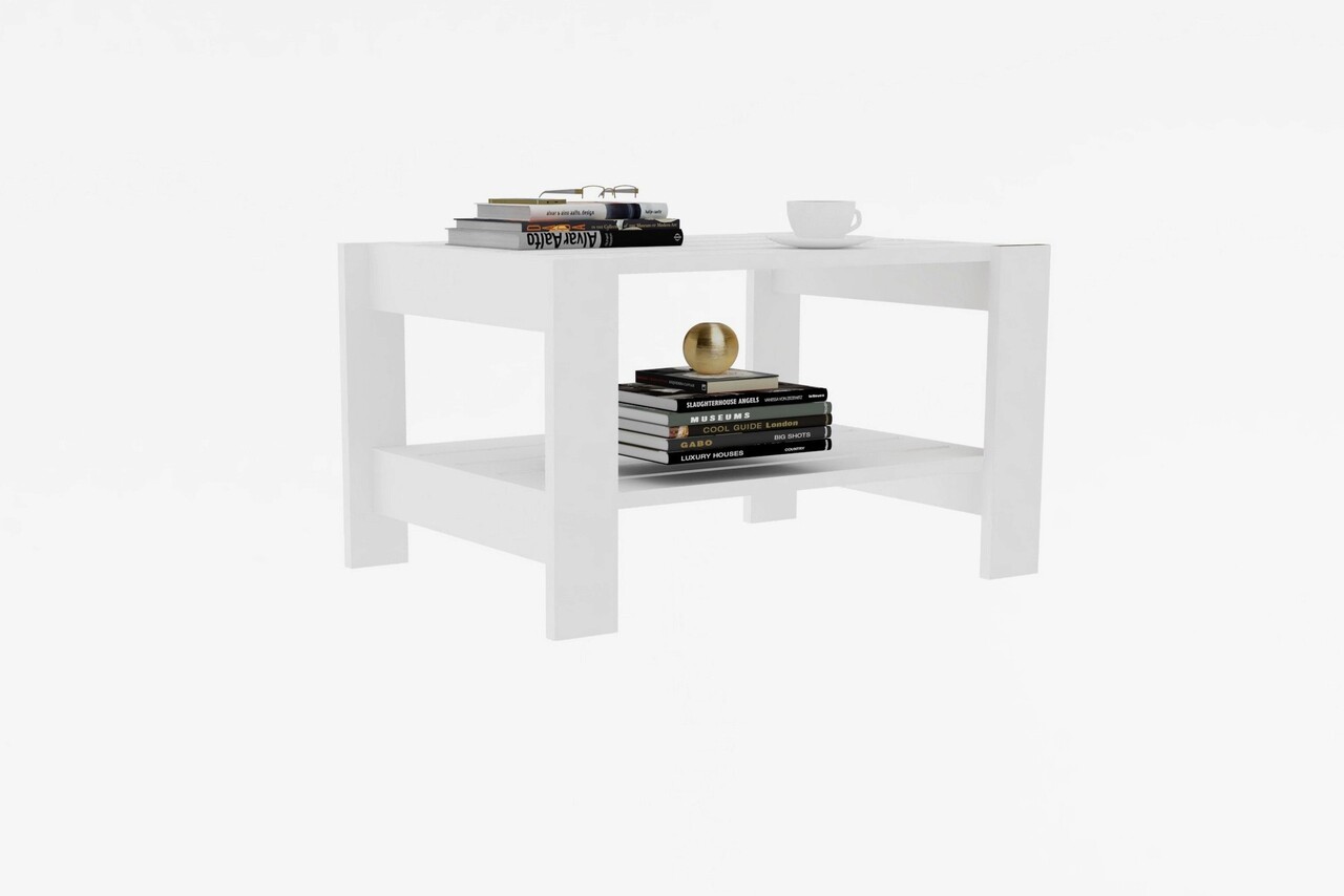 Masuta de cafea, Puqa Design, Herb, 69.8x40x50 cm, PAL, Alb - 1 | YEO