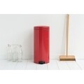 Cos de gunoi cu pedala, Brabantia, Icon Red, 30 L, inox, rosu