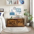 Bancheta cu spatiu depozitare, Vasagle, 100x40x46 cm, PAL, maro rustic
