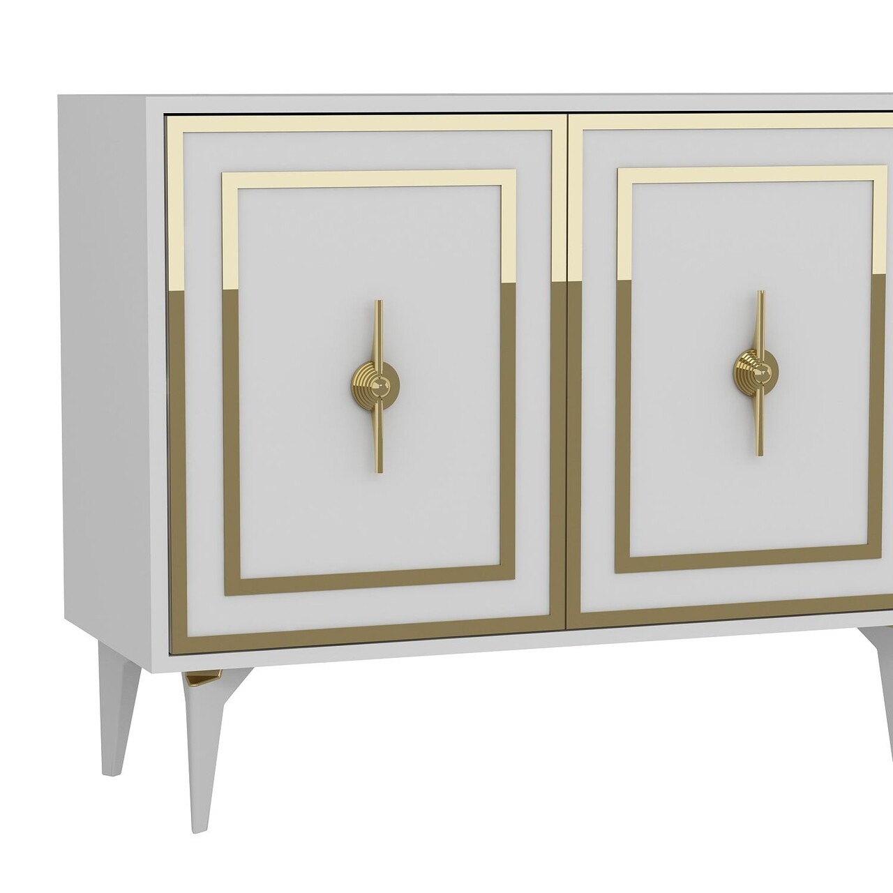 Consola, Hanah Home, Samba, 180x78.6x35 cm, PAL , Alb/Auriu - view 5