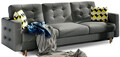 Canapea extensibila 3 locuri ELTAP, Ask09, Asgard, 233x92x93 cm, lemn/poliester, gri inchis