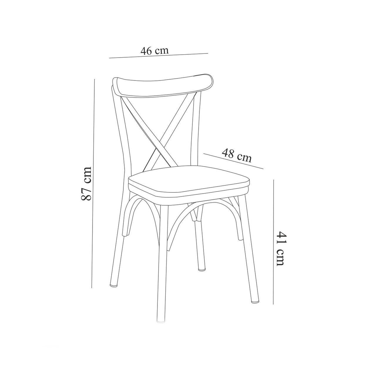 Scaun, Vella, Oliver Chair, 46x87x48 cm, PAL, Alb