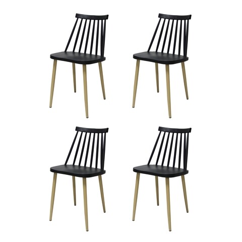 Set 4 scaune moon, heinner, plastic, negru