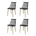 Set 4 scaune Moon, Heinner, plastic, negru