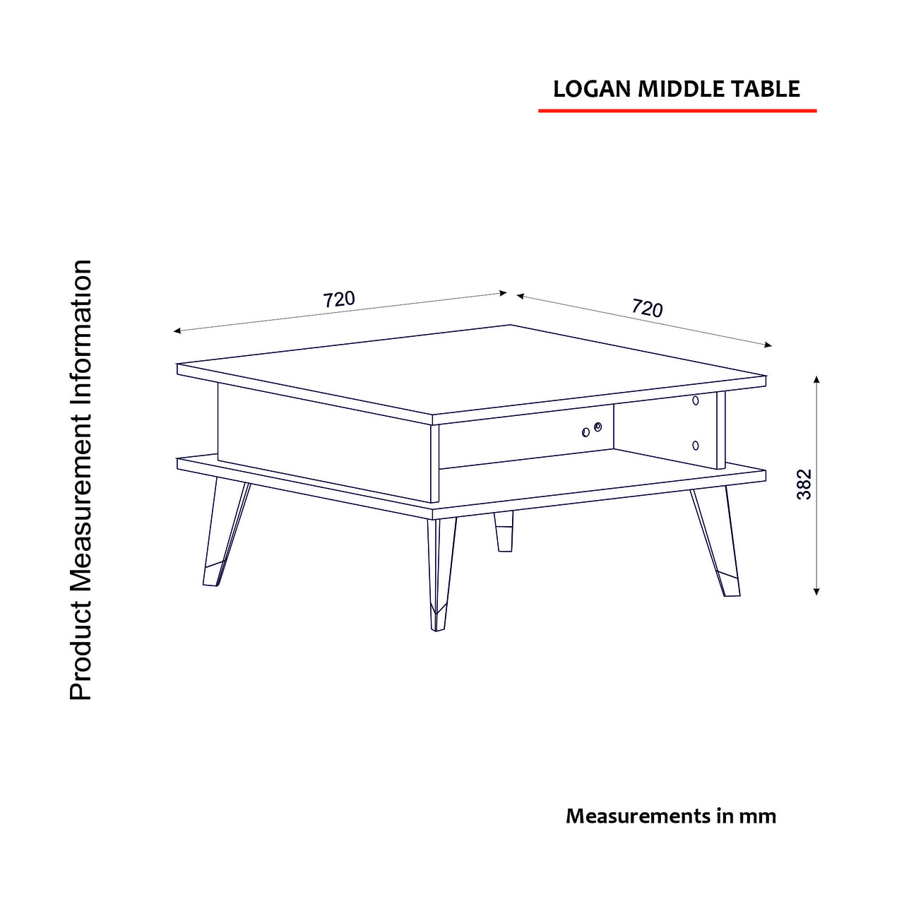 Masuta De Cafea, Tera Home, Logan, 72x38.2x72 Cm, PAL, Maro