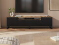 Comoda TV ADRK, Femur, 200x41x53 cm, PAL laminat, negru/artisan