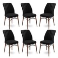 Set de scaune, Charlotte, Flex, Metal, Negru/Maro