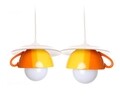 Lustra Afternoon tea Twins, Deco Republic, E27, 1x60W, ceramica, galben/portocaliu