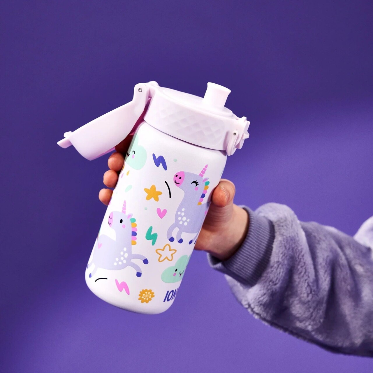 Sticla apa pentru copii, inox, 320ml, Unicorns - Ion8 - imagine 5