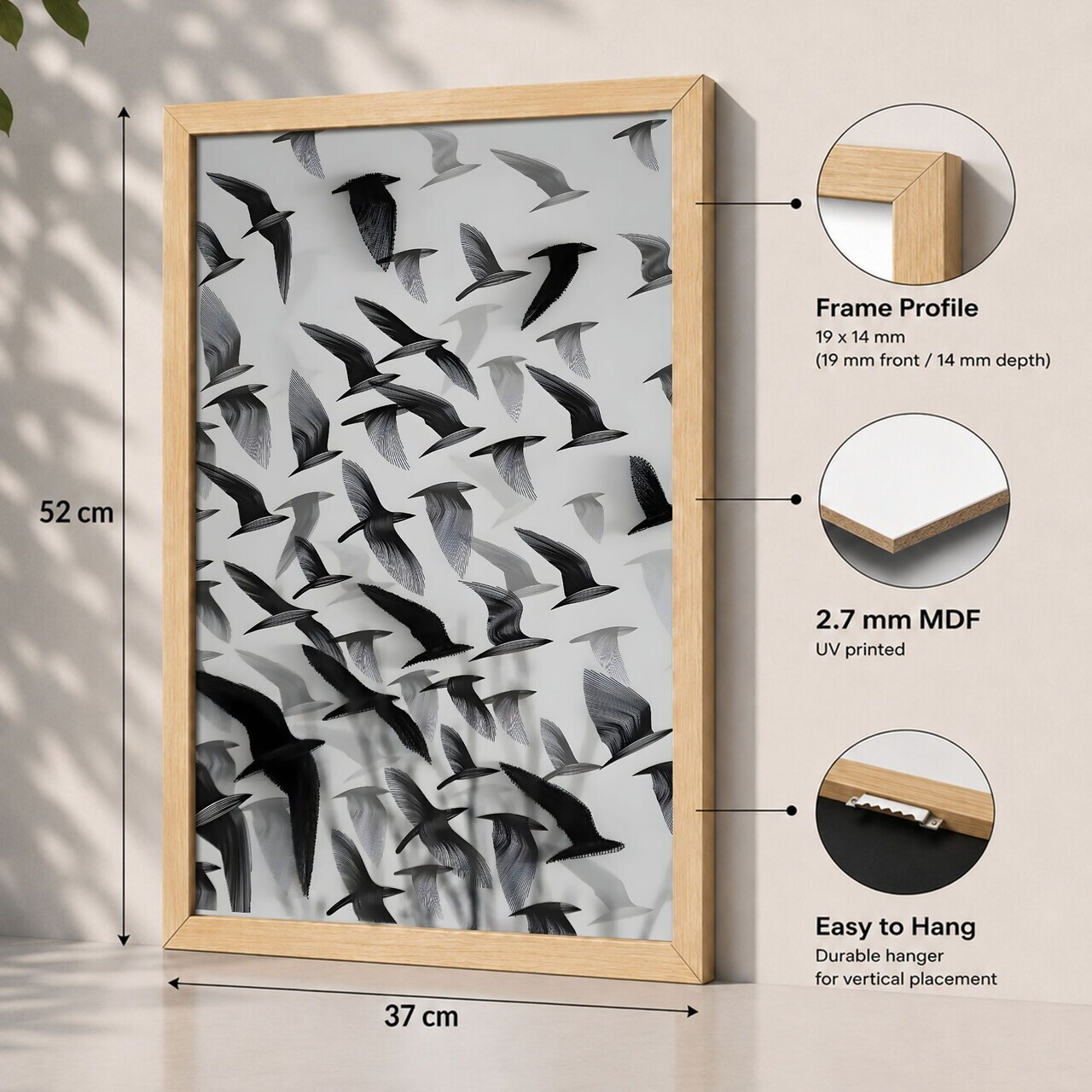 Tablou decorativ, 3752AACT-055, Fundal: 100% MDF (Grosime: 2,7 mm) Vopsire: Imprimare UV, Multicolor — imaginea 2