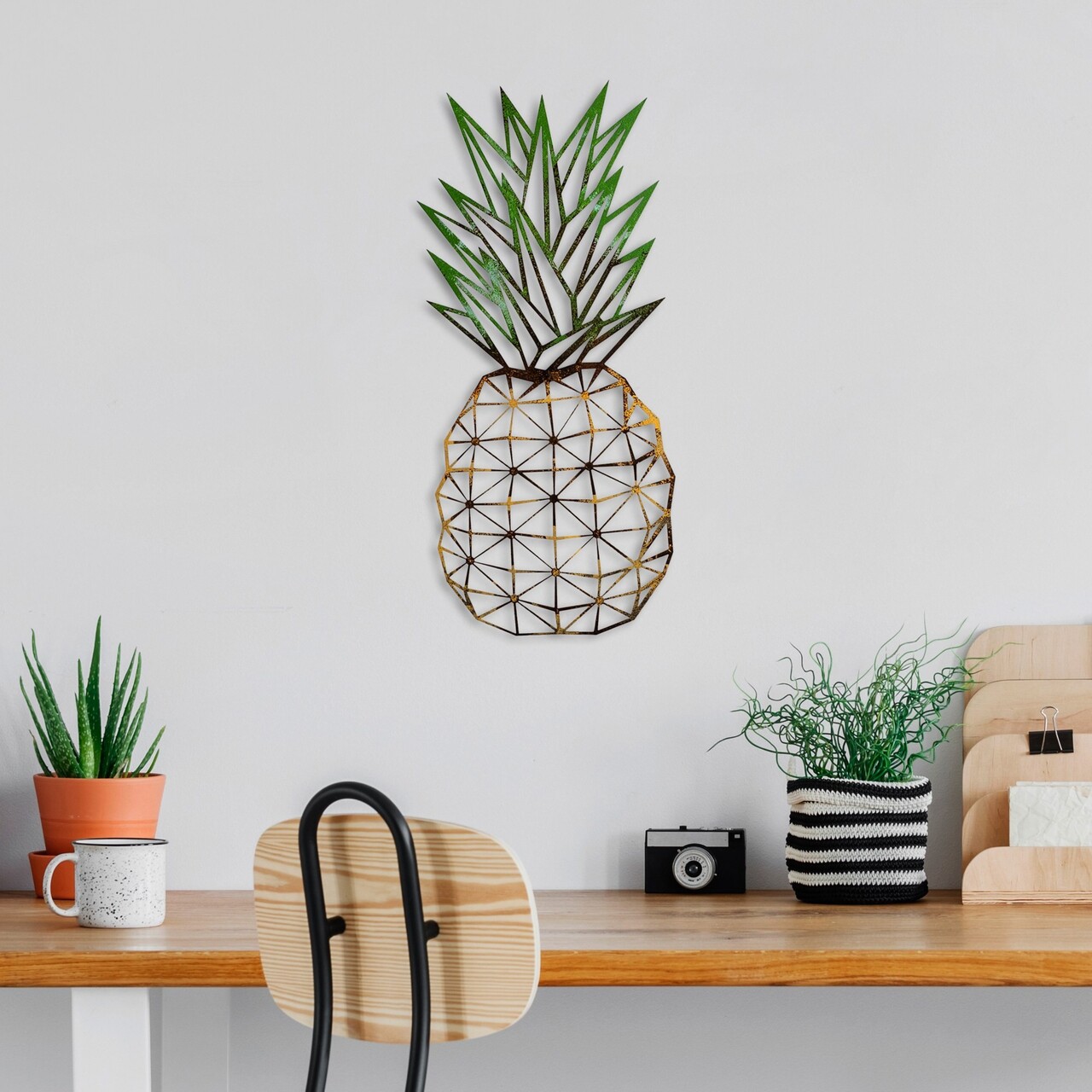 Decoratiune de perete, Pineapple 223, Lățime: 56 cm Înălțime: 24 cm Adâncime: 1,5 cm, Multicolor - view 2