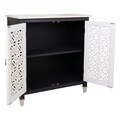 Bufet inferior cu 2 usi Karl, Creaciones Meng, 86x40x91 cm, lemn de brad/MDF, alb antic
