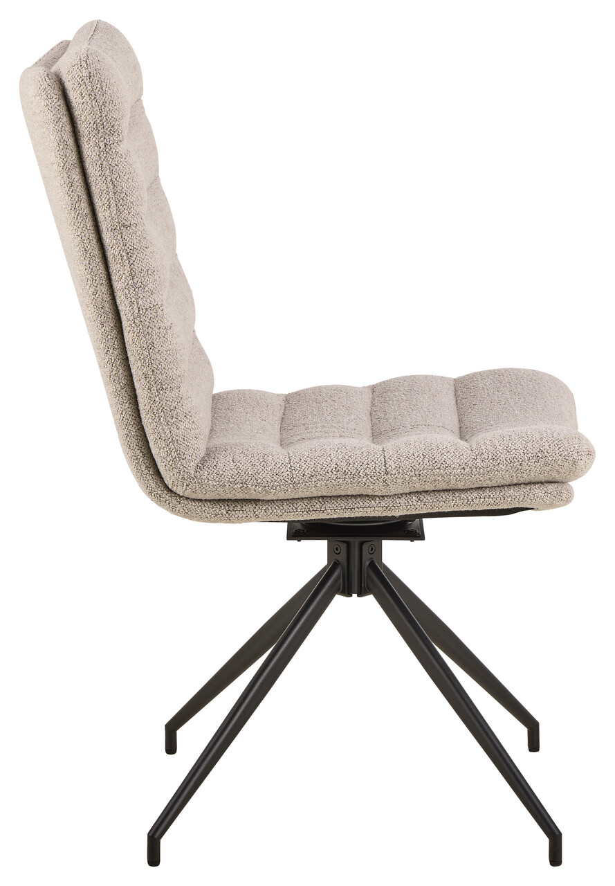 Scaun Grafton, Actona, 50.5x65x96.5 cm, rotativ, tesatura Boucle/otel, gri deschis - view 3