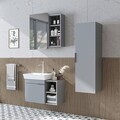 Set Dulap de Baie cu Chiuvetă și Oglindă (3 Piese), Hanah Home, 2933, PAL MELAMINAT, Frasin