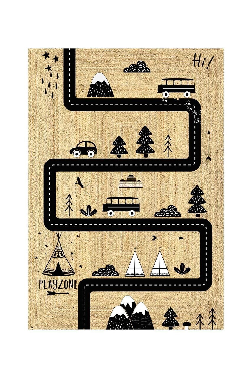 Covor, CLR-9129-15, 160x200 cm, Poliester, Negru — imaginea 3