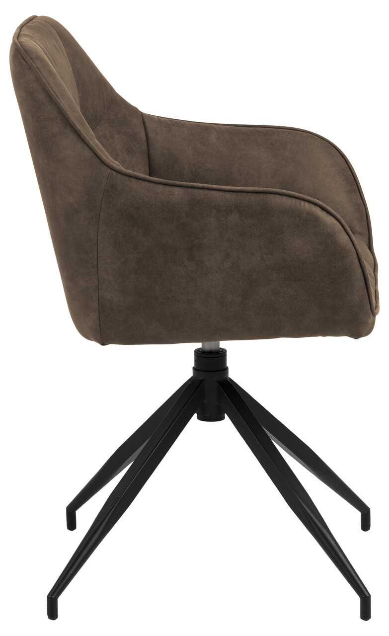 Scaun Brenda, Actona, 58x54.5x84.5 cm, rotativ, poliester/otel, maro deschis - view 7