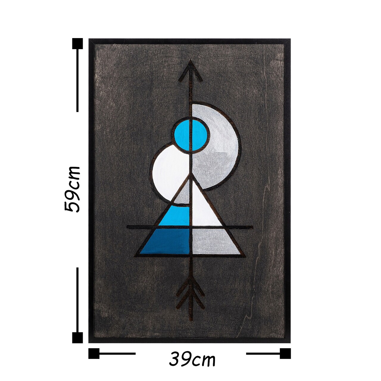 Decoratiune de perete, Pyramid 2, Placaj, Dimensiune: 39 x 59 cm, Multicolor - 2 | YEO