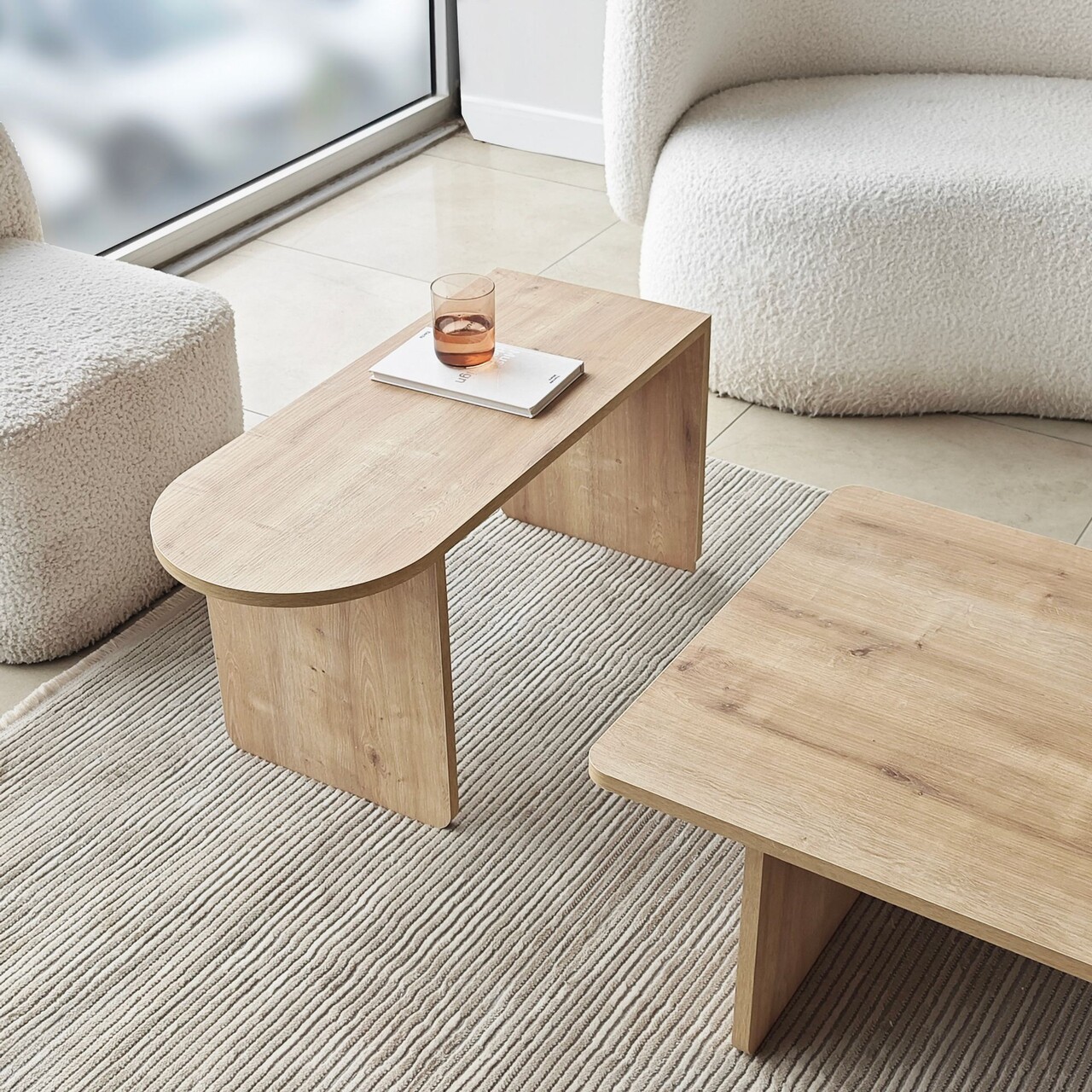 Set masute de cafea, Hanah Home, Paris, Bronz / Stejar Safir - imagine 10