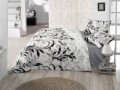 Lenjerie de pat pentru o persoana, 3 piese, amestec bumbac, Nazenin Home, Calina, alb/gri