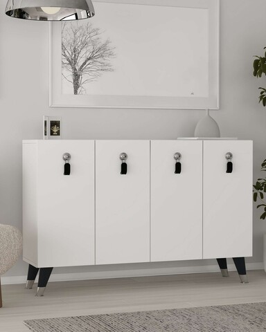 Consola, Hanah Home, 8179KM-32, 120x80x29.6 cm, PAL , Alb / Argintiu