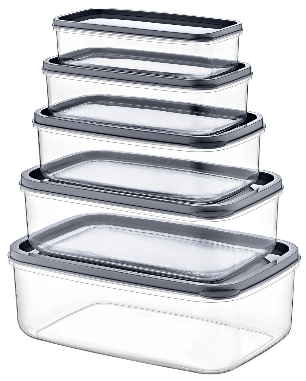 Set recipiente depozitare, Hermia, 639OKK1107, Dimensiune: 20,5 x 13 x 7 cm / 1300 ml (1 bucată), Transparent - view 5