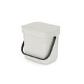 Cos de gunoi, Brabantia, Sort&Go, 3 L, 13.9x18.8x18.1 cm, polipropilena, gri deschis