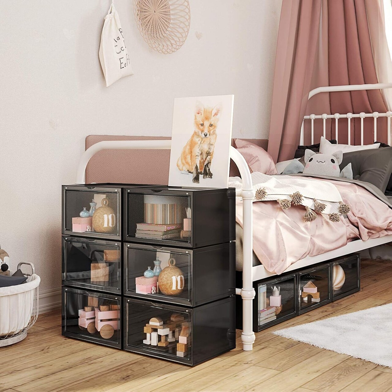 Set 6 cutii de pantofi, Songmics, 36x28x22 cm, polipropilena, negru - view 8