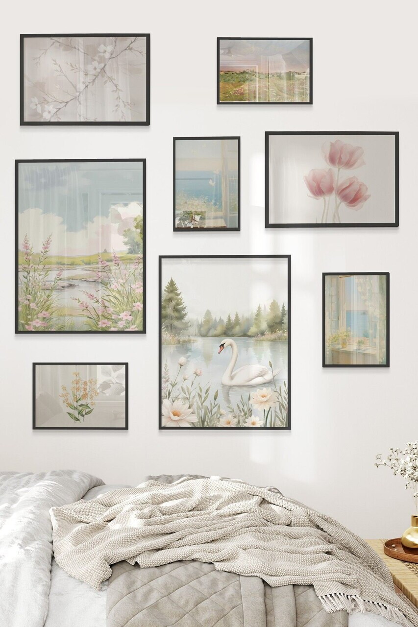 Tablou decorativ, Çgs-053-Black-Byk, Lemn masiv, Față: 100% PVC STICLĂ, Multicolor - view 2
