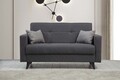 Canapea extensibilă cu 2 locuri, Misty, 730MST1108, Cadru: METAL/LEMN, Gri inchis